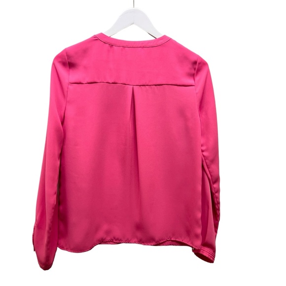 FOREVER 21 Love 21 Long Sleeve Blouse Pink Gold Punk Spikes Sz S - Picture 8 of 11